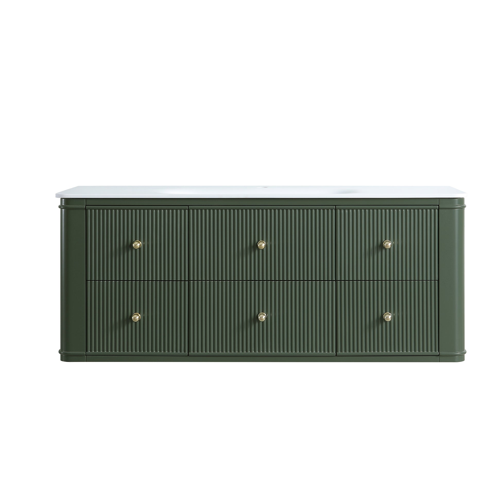 48" Wall Mounted & Floating Single Green Bathroom Vanity with Sink image 5