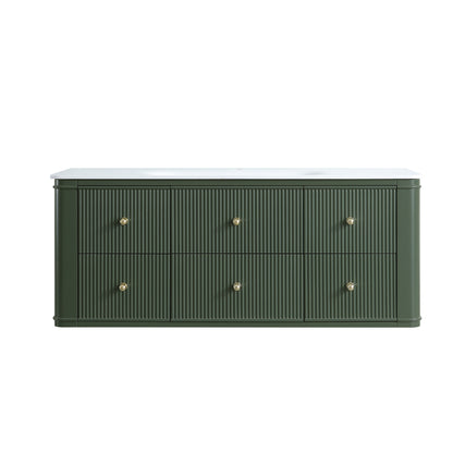 48" Wall Mounted & Floating Single Green Bathroom Vanity with Sink image 5