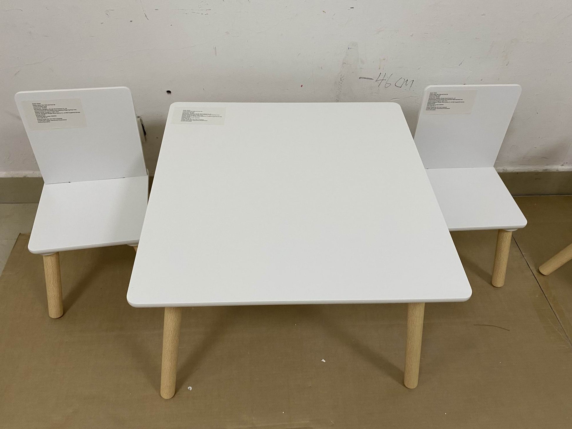 Kids Table and 2 Chairs Set, 3 Pieces Toddler Table and Chair Set, Wooden Activity Play Table Set (White) image 11