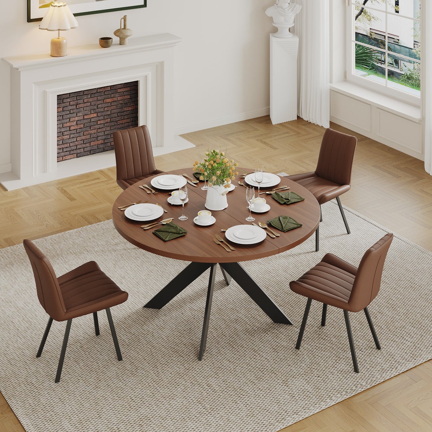 2 Brown Dining Chairs,set of 2 image 4
