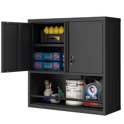 Metal Adjustable 2 Doors Metal Storage Cabinet Kitchen Pantry Cabinet With Adjustable Shelves Tall Steel Cabinet Locker For Kitchen, Living Room, Dining Room And Office image 3