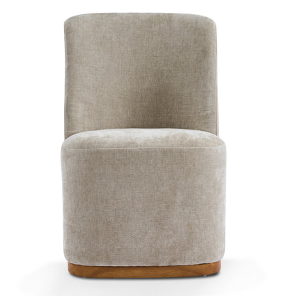 Indoor Dining Chair Set of 2, Modern Upholstered Fabric Chair with Sturdy Rubber Wood Frame, 300lbs Capacity, Creamy Oatmeal Design, Comfortable Seating for Dining Room/Living Area image 7
