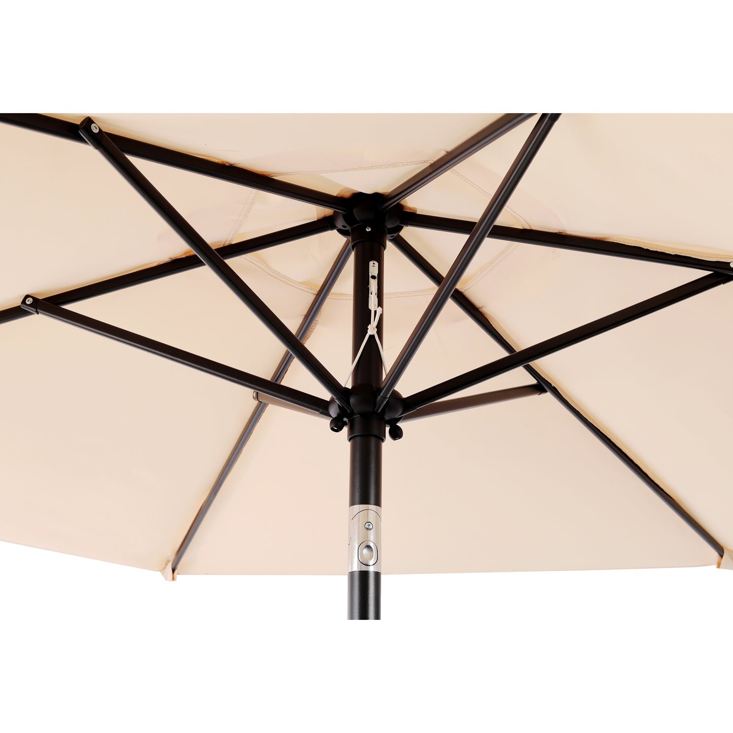 7.5 FT Patio Umbrella, Outdoor Market Yard Umbrella, Sun Shade Umbrella with Push Button Tilt and Crank Mechanism for Garden, Deck, Pool and Backyard, Not Include Umbrella Base, Beige image 5