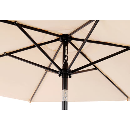 7.5 FT Patio Umbrella, Outdoor Market Yard Umbrella, Sun Shade Umbrella with Push Button Tilt and Crank Mechanism for Garden, Deck, Pool and Backyard, Not Include Umbrella Base, Beige image 5