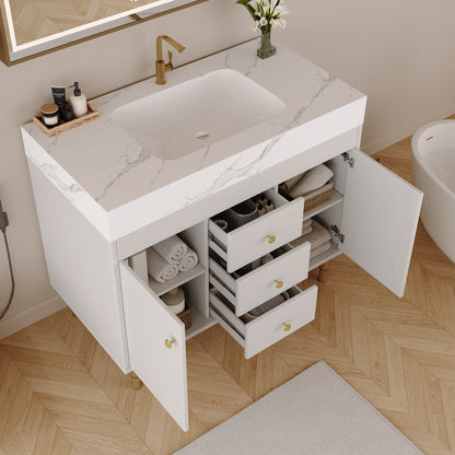 36 in Modern Free-standing Bathroom Vanity with Ceramic Sink & Ample Storage image 6