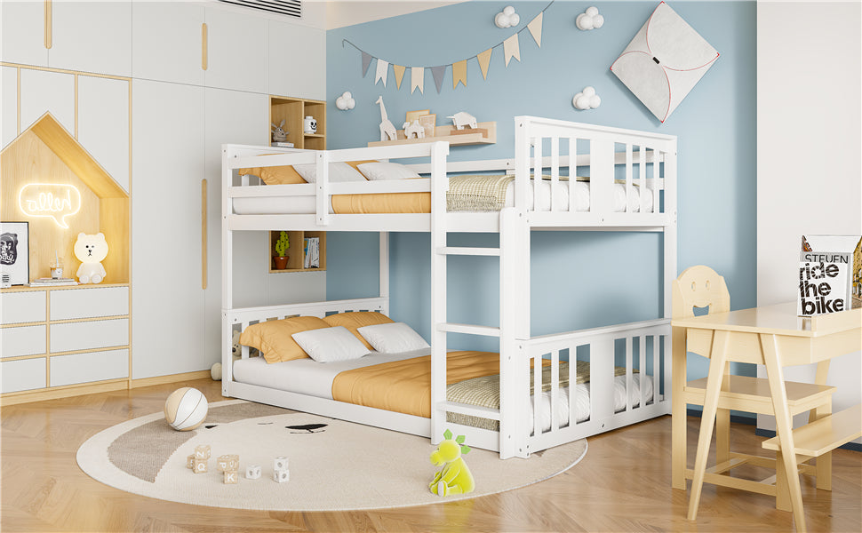 Twin Over Twin Bunk Bed with Ladder, White (Old SKU:N708P242163K) image 5