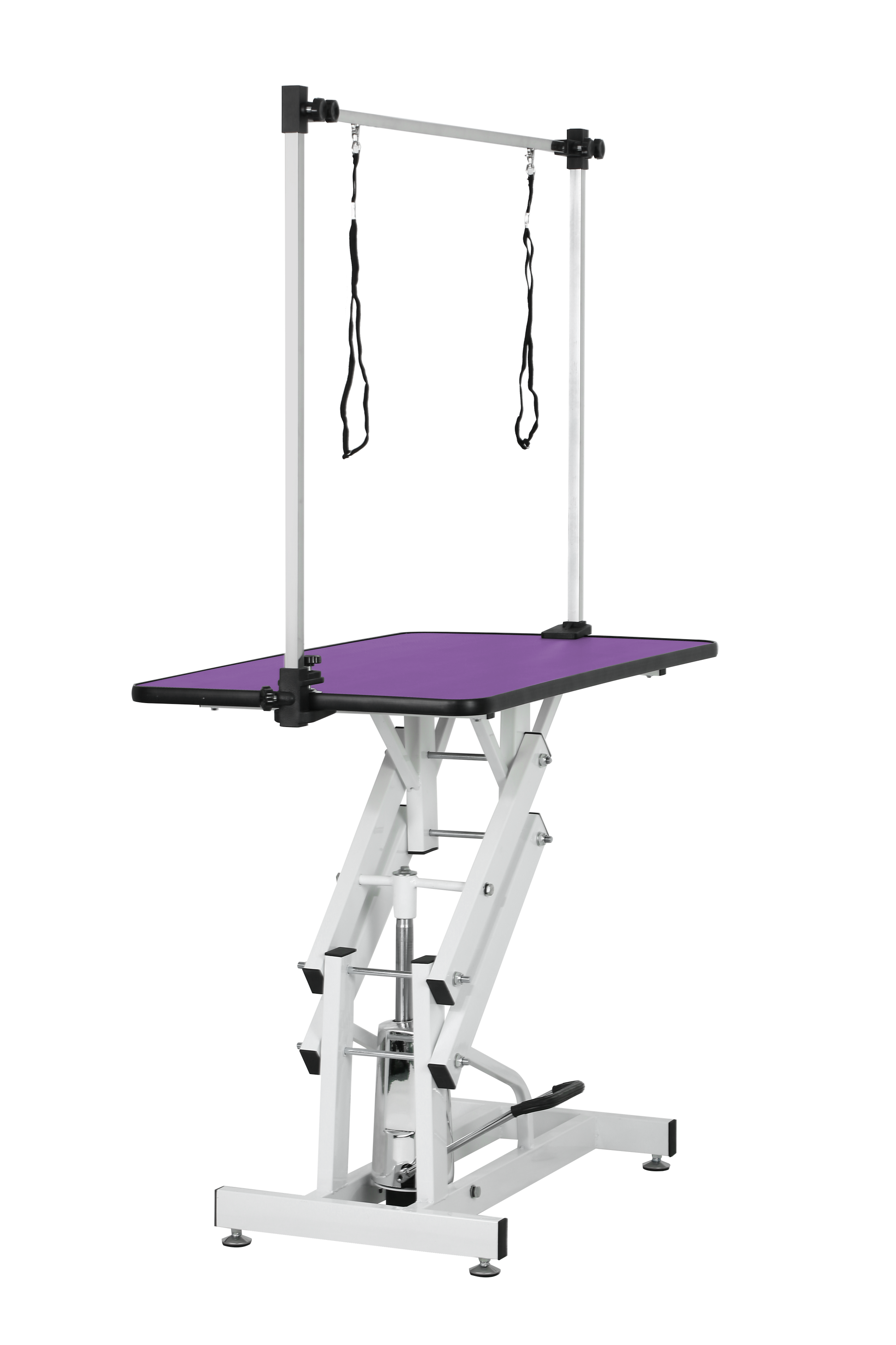 42.5INCH HYDRAULIC PET GROOMING TABLE WITH "H" ARM PURPLE image 7