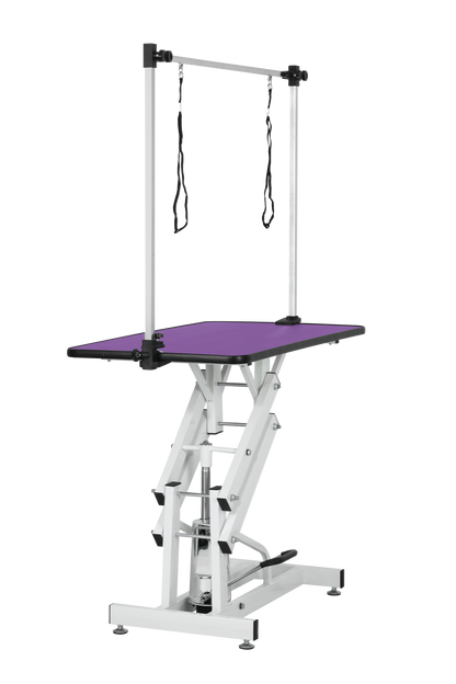 42.5INCH HYDRAULIC PET GROOMING TABLE WITH "H" ARM PURPLE image 7