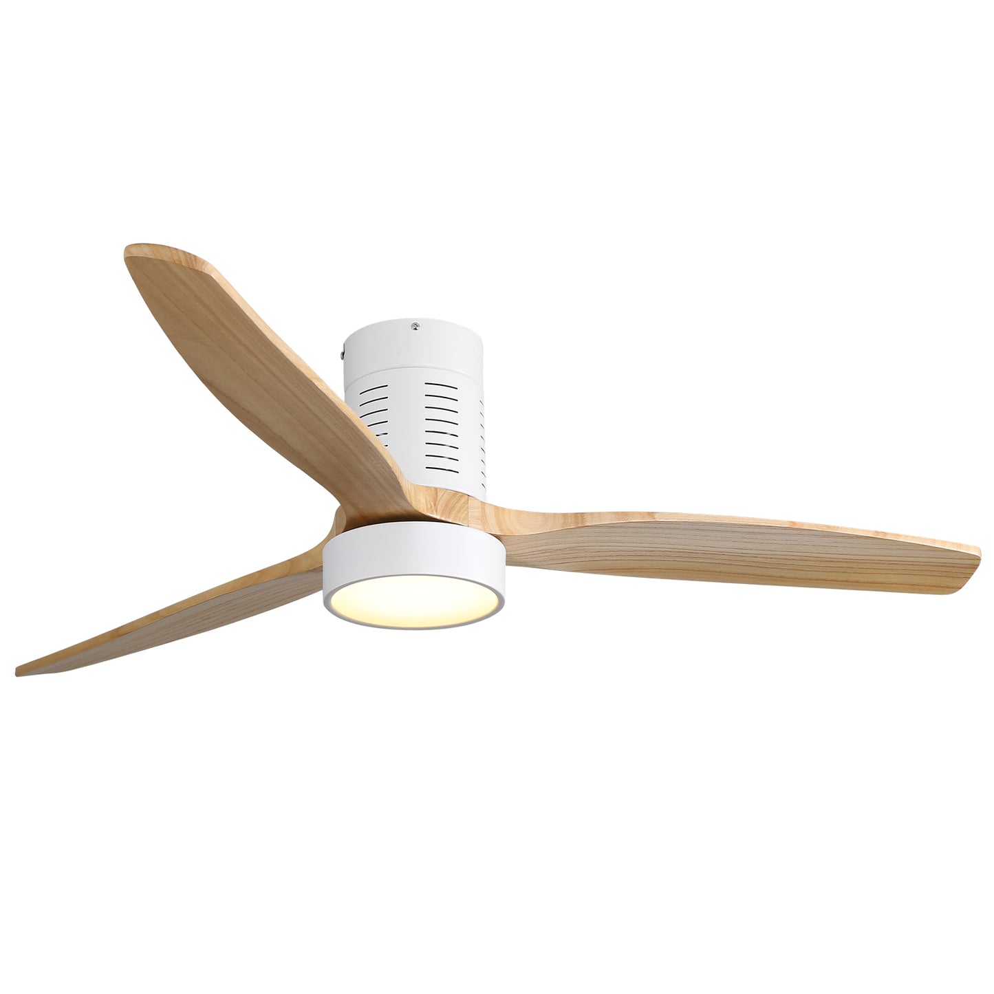52 Inch Indoor Flush Mount Ceiling Fan with LED Light and Remote Control image 1
