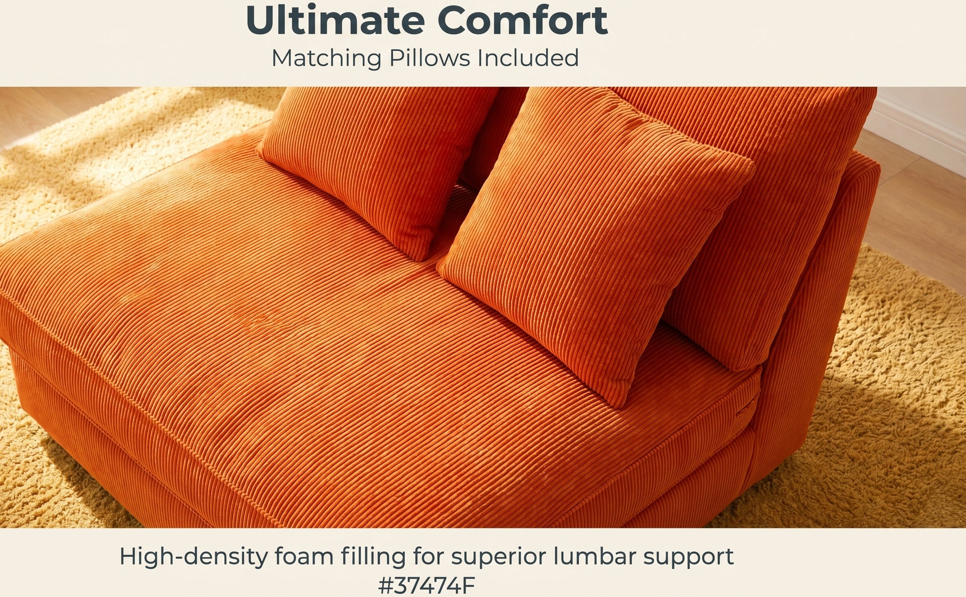 66-inch indoor chaise lounge, oversized cushion boneless sofa bed with pillow, luxury faux fur sleeper chair, armrest reading chair, living room cloud sofa, no assembly required image 9