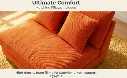 66-inch indoor chaise lounge, oversized cushion boneless sofa bed with pillow, luxury faux fur sleeper chair, armrest reading chair, living room cloud sofa, no assembly required image 9