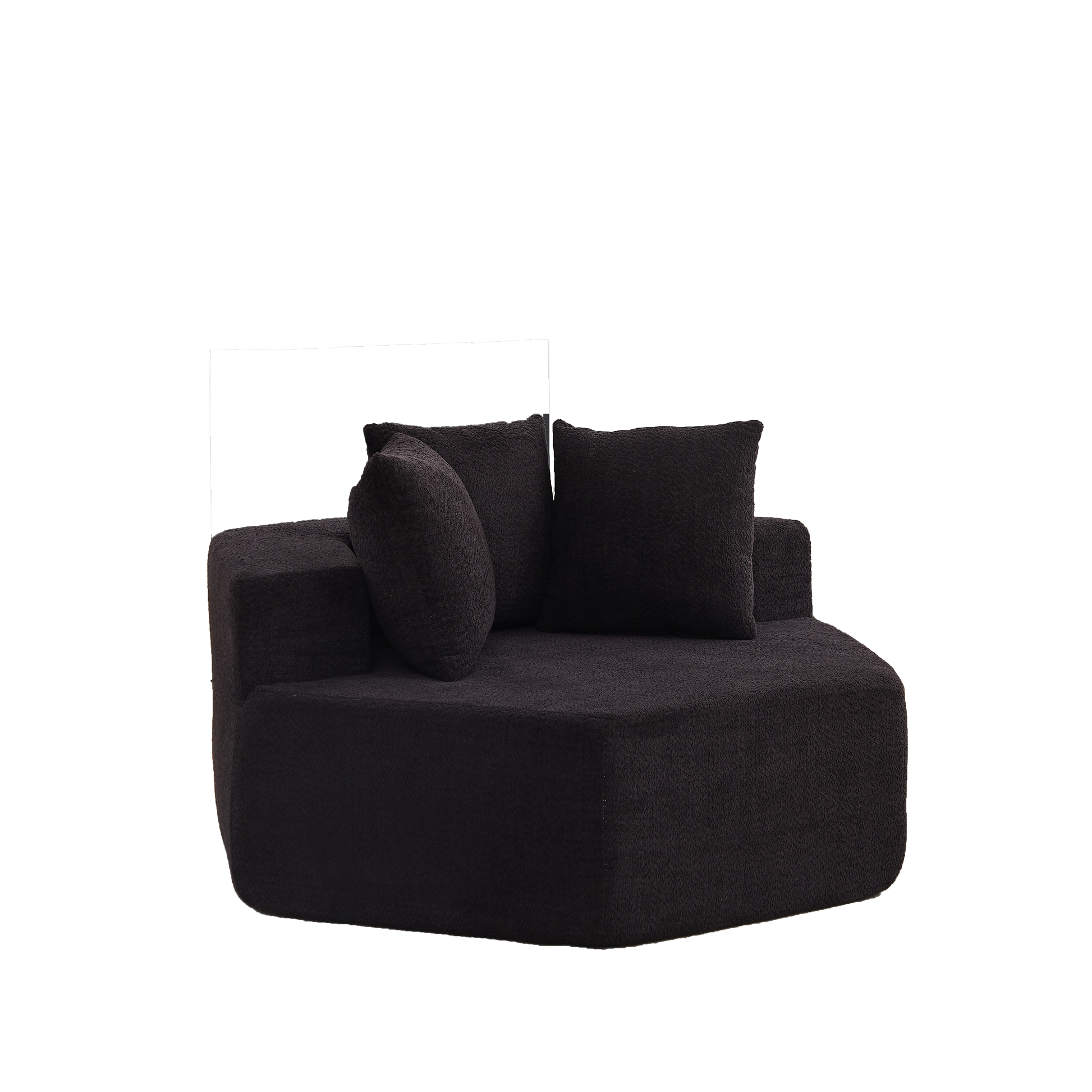 54-inch Modern-style hexagonal single lounge chair, featuring versatile arrangements and a modular design; this chenille-upholstered sofa is ideal for lounges, game rooms, living rooms, and bedrooms. image 10