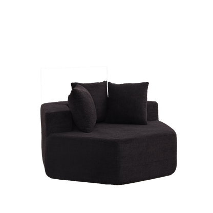 54-inch Modern-style hexagonal single lounge chair, featuring versatile arrangements and a modular design; this chenille-upholstered sofa is ideal for lounges, game rooms, living rooms, and bedrooms. image 10