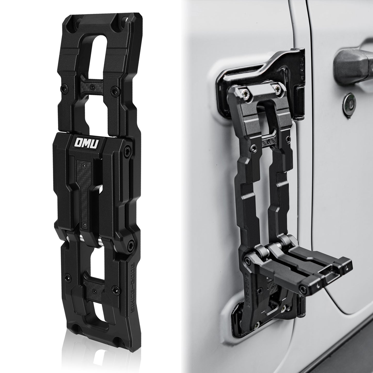 OMU Genesis Series Door Hinge Step Aluminum Door Hinge Step Folding Foot Pedal Side Ladder Compatible with 2007-2017 Jeep Wrangler JK,2018-2026 Jeep Wrangler JL & 2020-2026 Jeep Gladiator image 1
