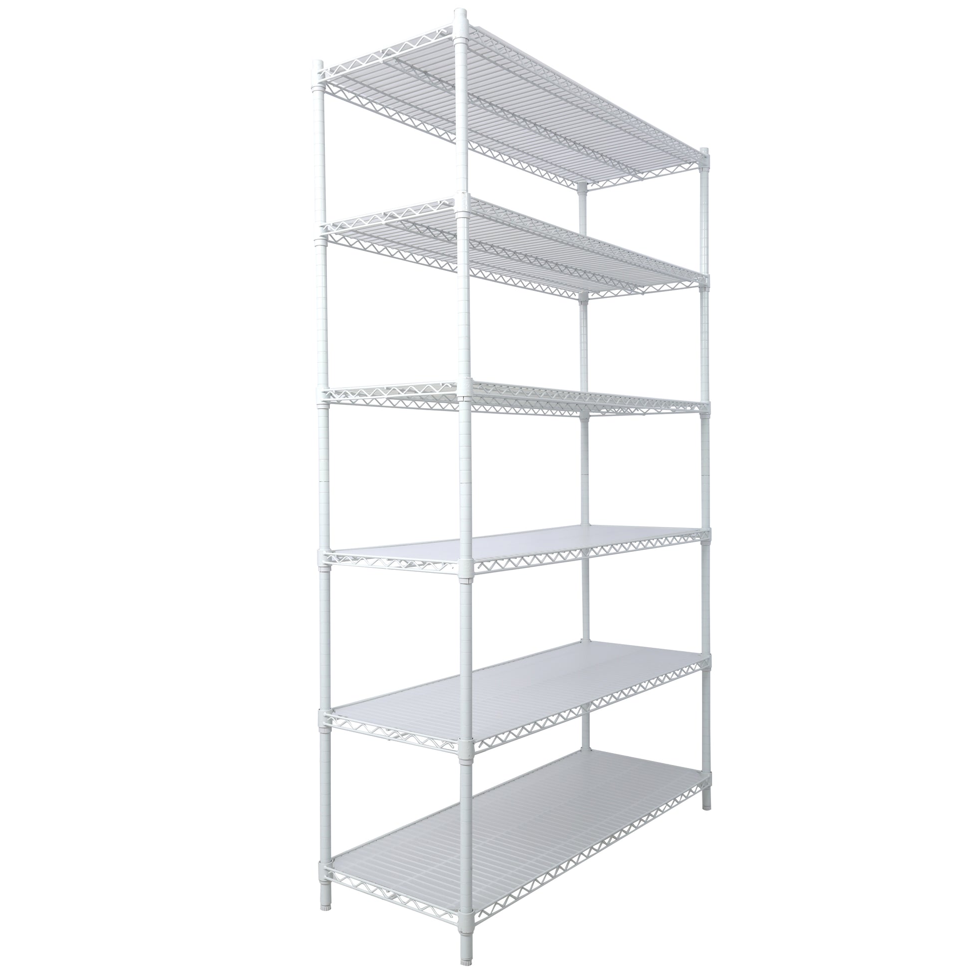 6 Tier 6000lbs Capacity NSF Metal Shelf Wire Shelving Unit, Heavy Duty Adjustable Storage Rack with Wheels & Shelf Liners for Commercial Grade Utility Steel Storage Rack, white - 84"H x 48"L x 20"D image 5