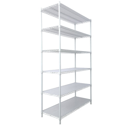 6 Tier 6000lbs Capacity NSF Metal Shelf Wire Shelving Unit, Heavy Duty Adjustable Storage Rack with Wheels & Shelf Liners for Commercial Grade Utility Steel Storage Rack, white - 84"H x 48"L x 20"D image 5