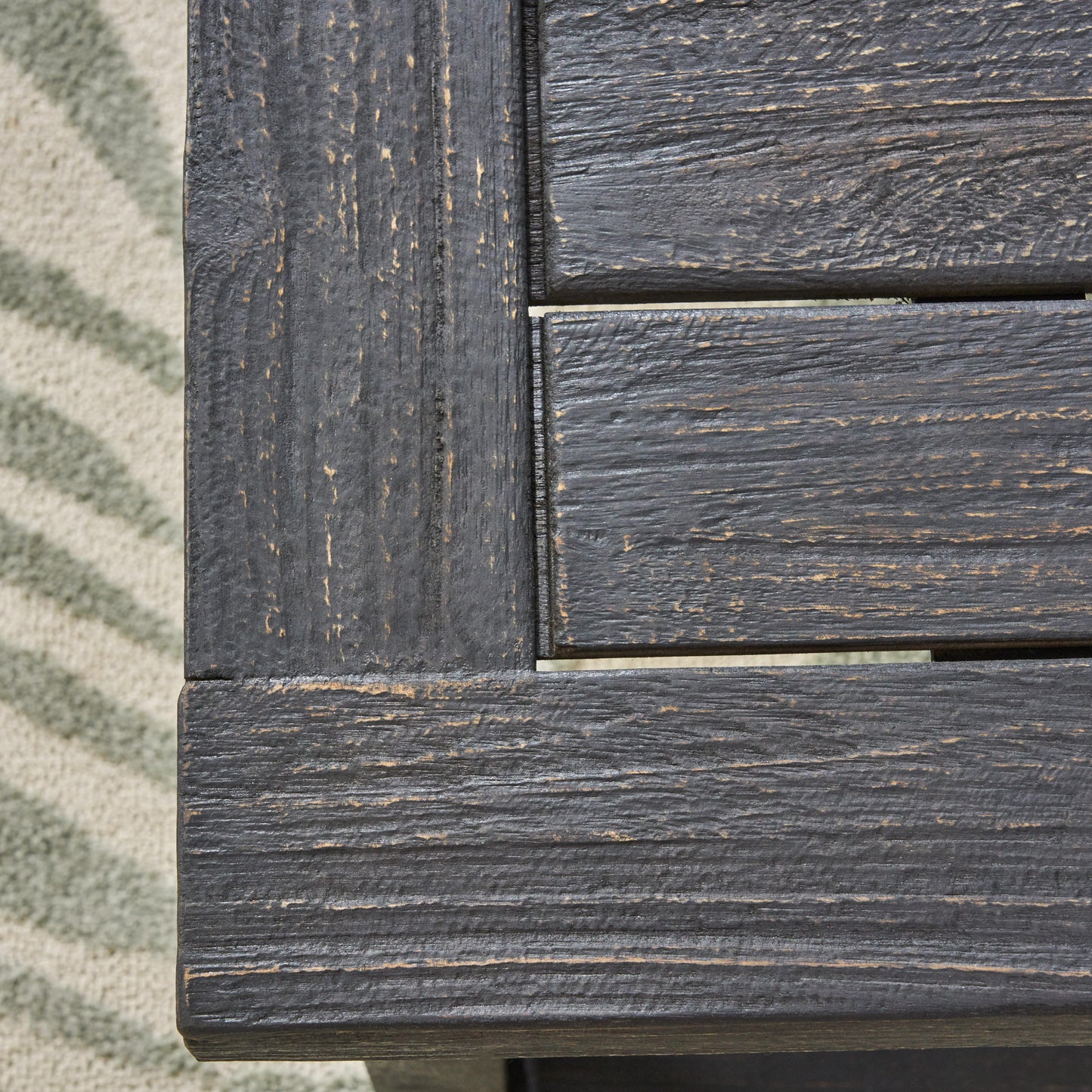 Outdoor Acacia Wood Dining Bench,Dark Grey image 3