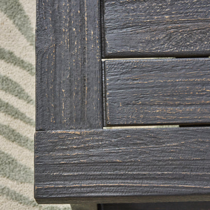 Outdoor Acacia Wood Dining Bench,Dark Grey image 3