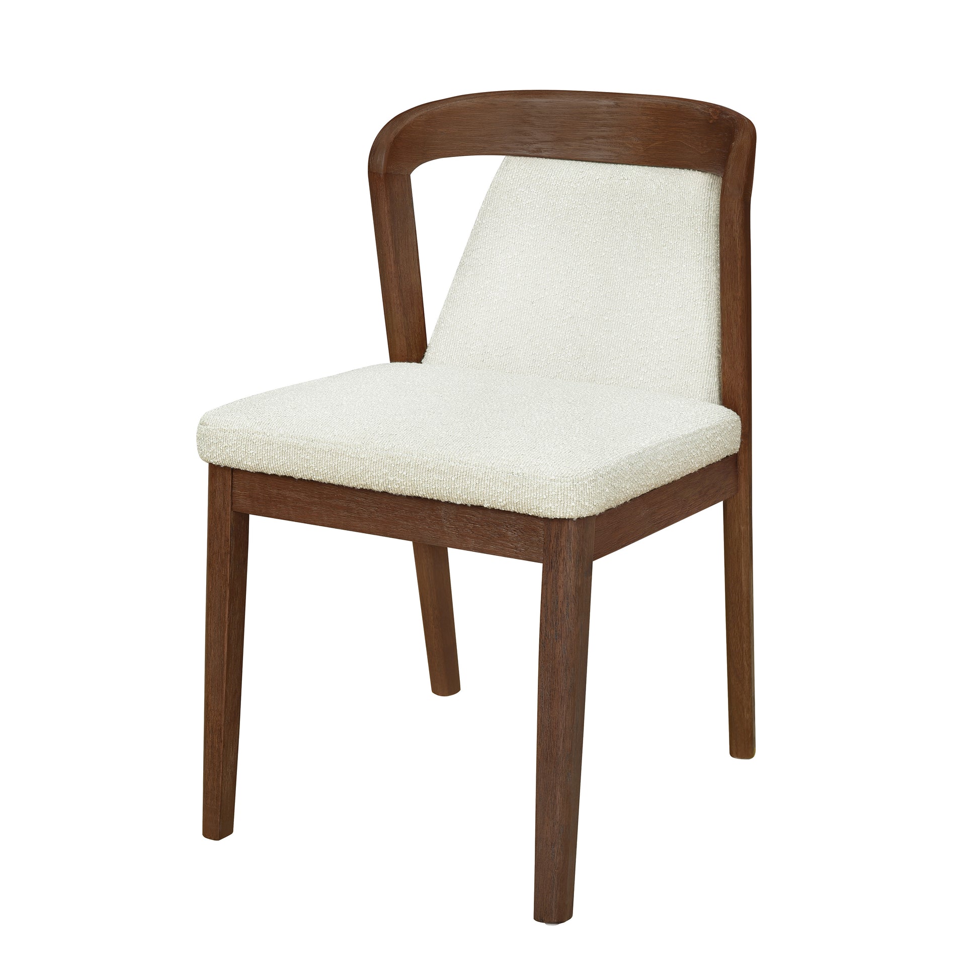 Upholstered Backrest Armless Dining Chairs (Walnut+Camel) image 3