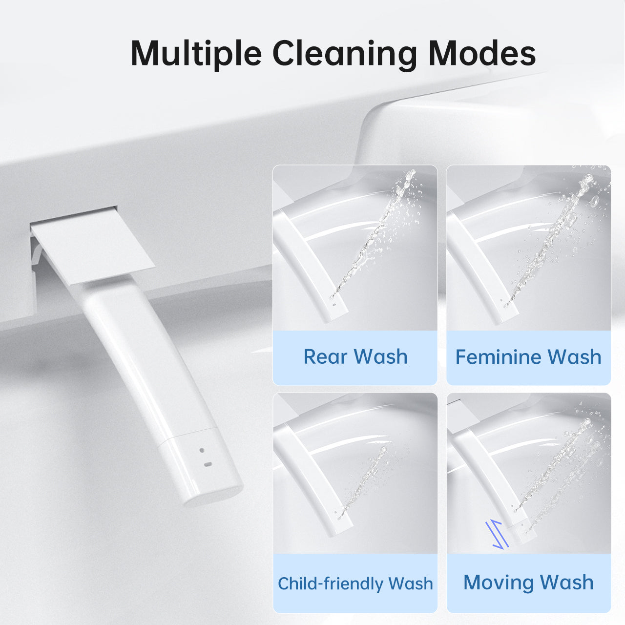 Modern integrated Smart toilet, Auto Open/Close lid, temperature heating seat, instant warm water cleaning, can automatically flush, remote control flush, foot sensing flush image 5
