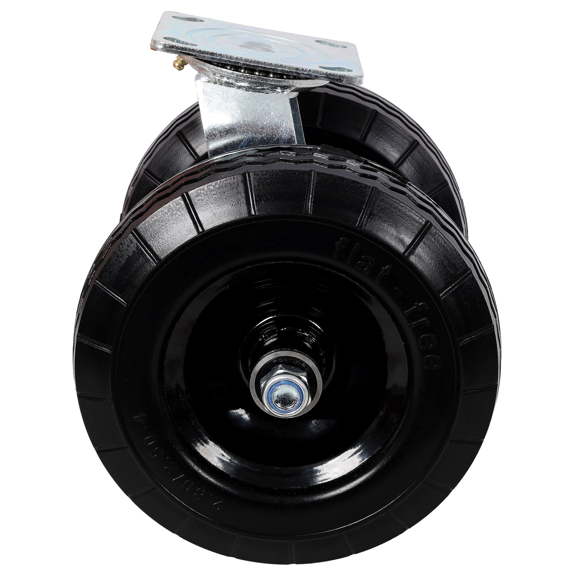 8 in Dual Flat Free Wheels Swivel Caster, 660LBS LOAD CAPACITY BLACK COLOR image 5