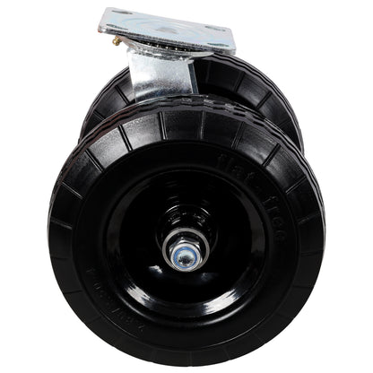 8 in Dual Flat Free Wheels Swivel Caster, 660LBS LOAD CAPACITY BLACK COLOR image 5