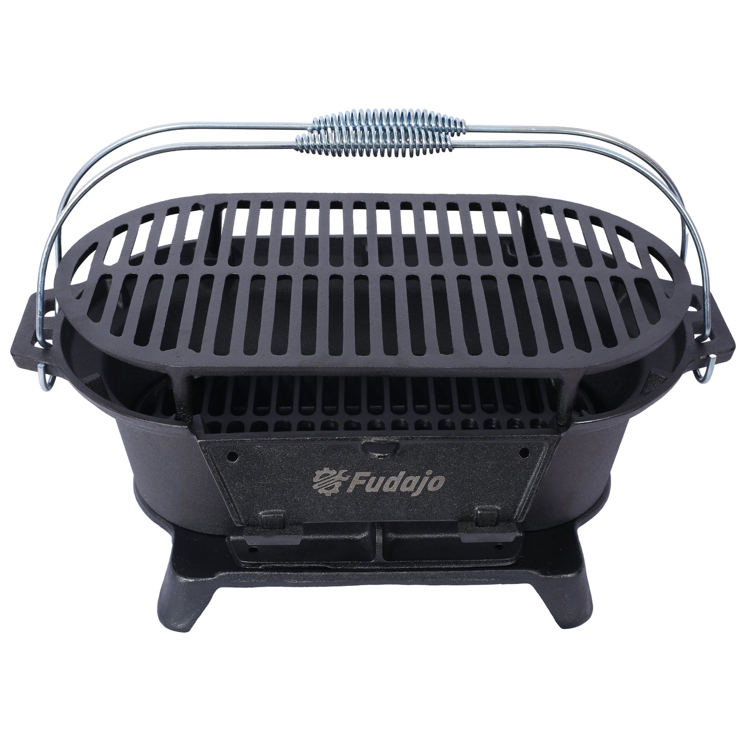 Oval Cast Iron Grill Outdoor, Portable Charcoal Grill and Tabletop Cast Iron Skillet - 100% Cast Iron, Durable, Small Charcoal Grill, Camping Stove, Hibachi Grill image 4