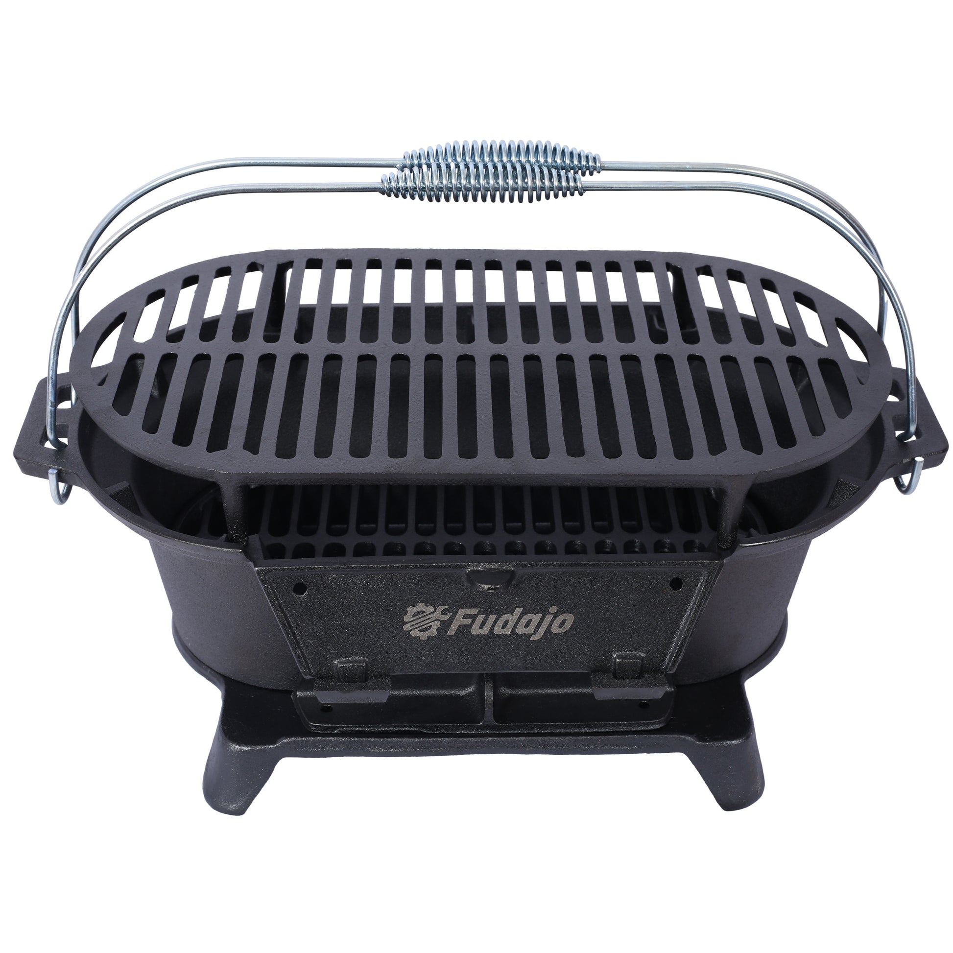 Oval Cast Iron Grill Outdoor, Portable Charcoal Grill and Tabletop Cast Iron Skillet - 100% Cast Iron, Durable, Small Charcoal Grill, Camping Stove, Hibachi Grill image 4