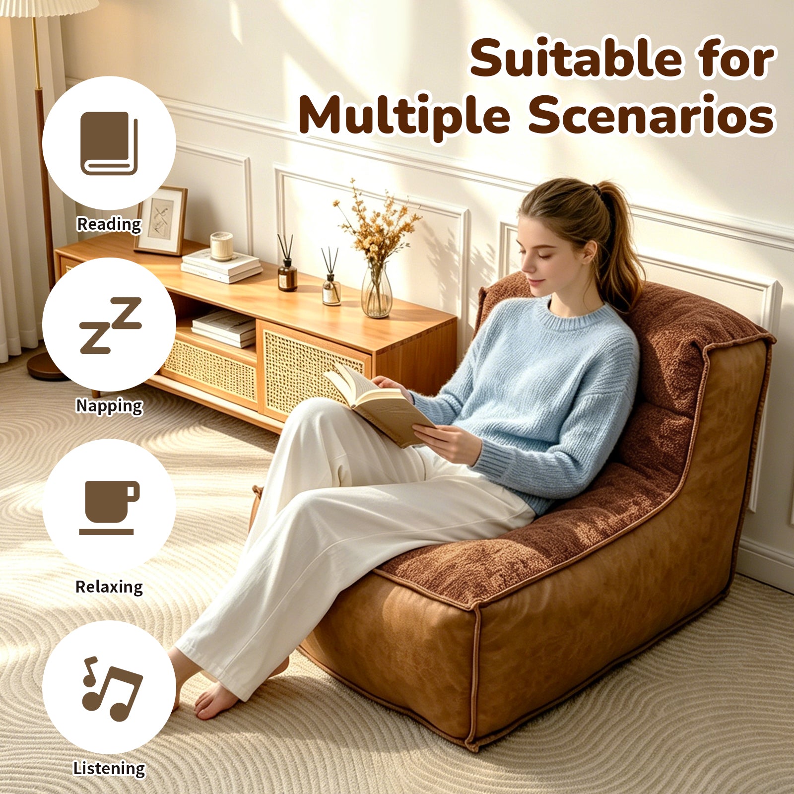 Elegant Single-Seater Armchair with Sculptural Backrest and Integrated Side Table for Enhanced Living Room Comfort and Style image 4
