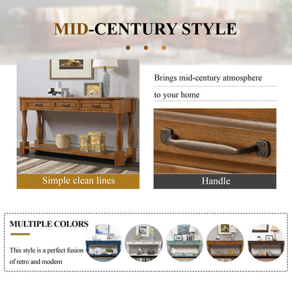 63 inch sofa table with drawers - assembly view