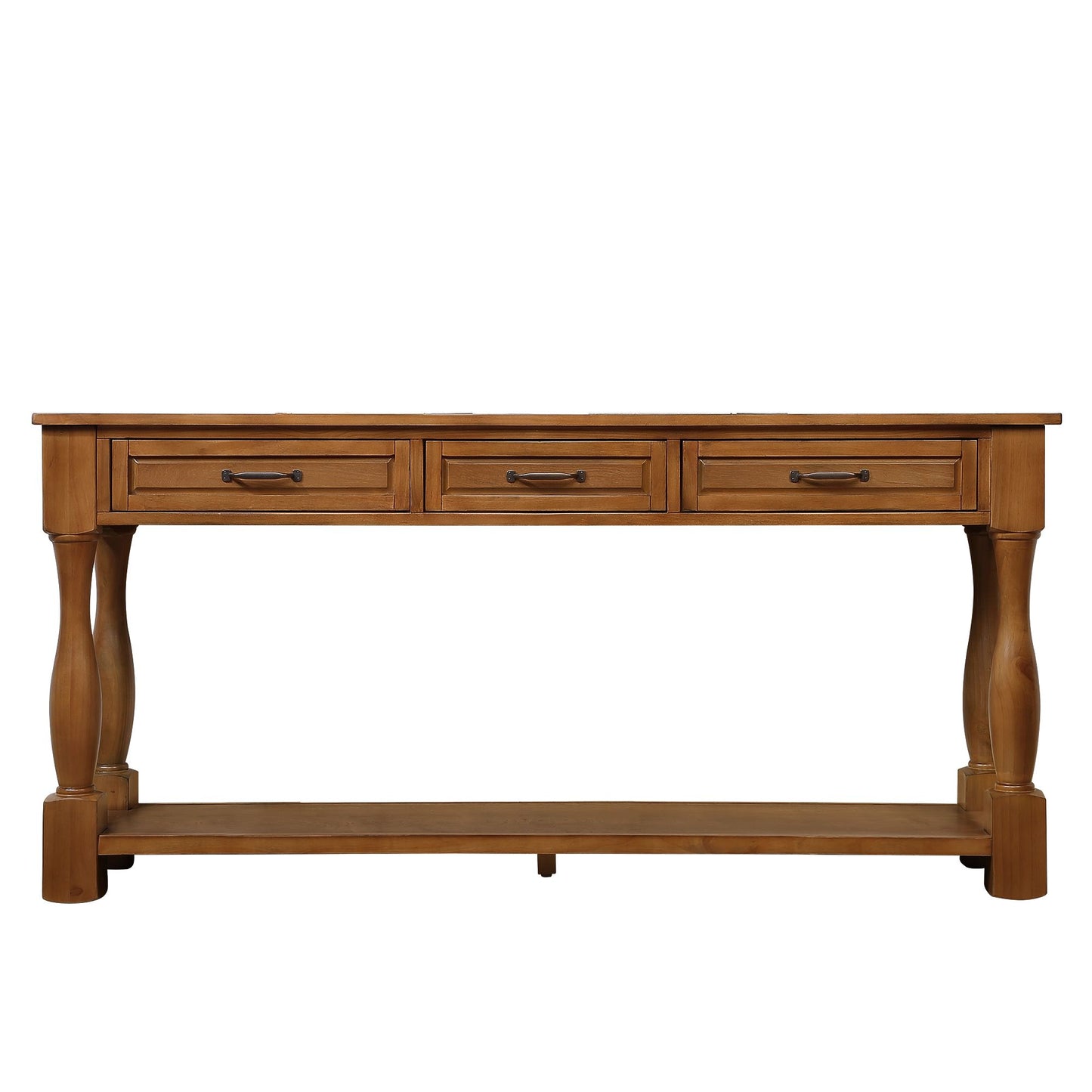 63inch Long Wood Console Table with 3 Drawers and 1 Bottom Shelf for Entryway Hallway Easy Assembly Extra-thick Sofa Tab image 14