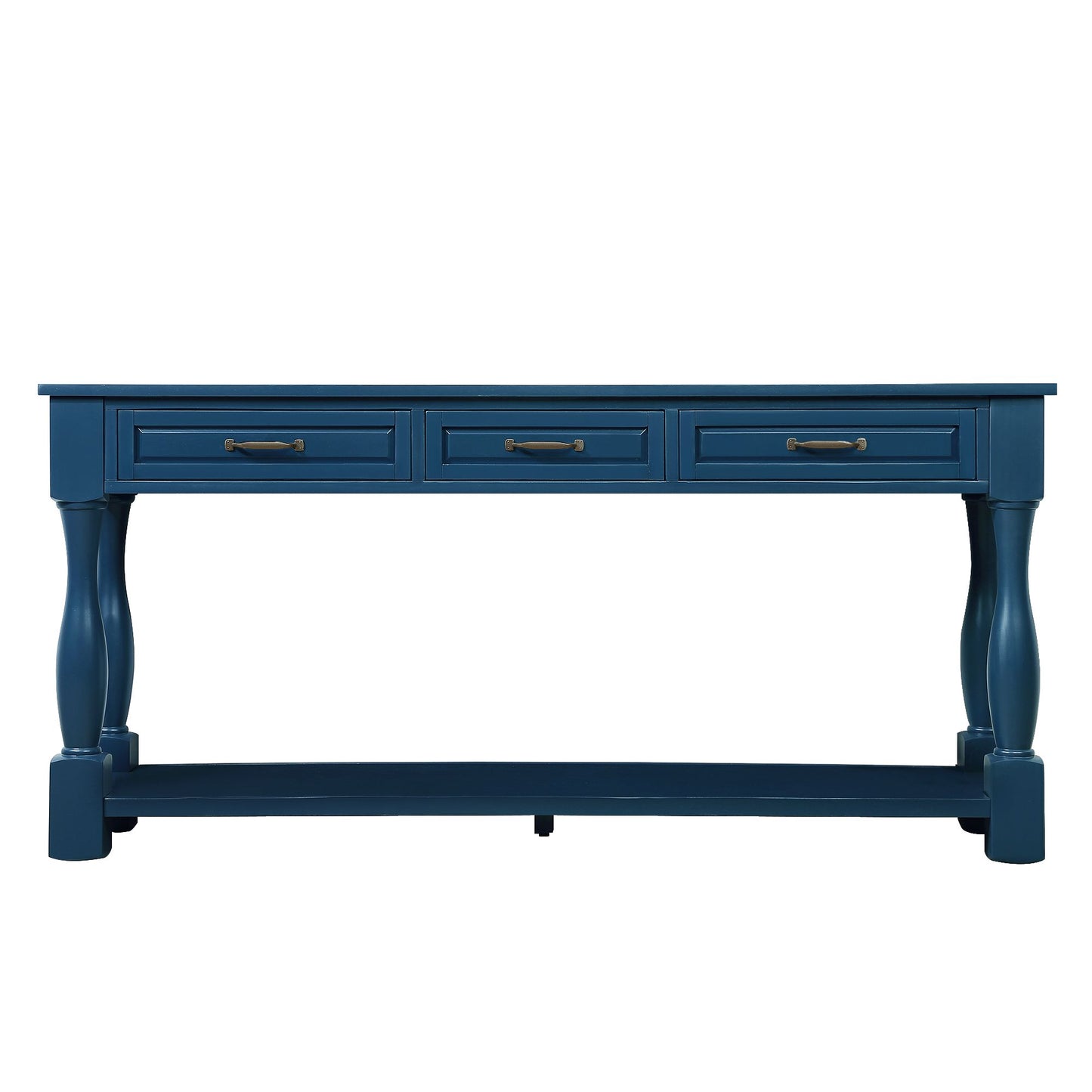 63inch Long Wood Console Table with 3 Drawers and 1 Bottom Shelf for Entryway Hallway Easy Assembly Extra-thick Sofa Tab image 14