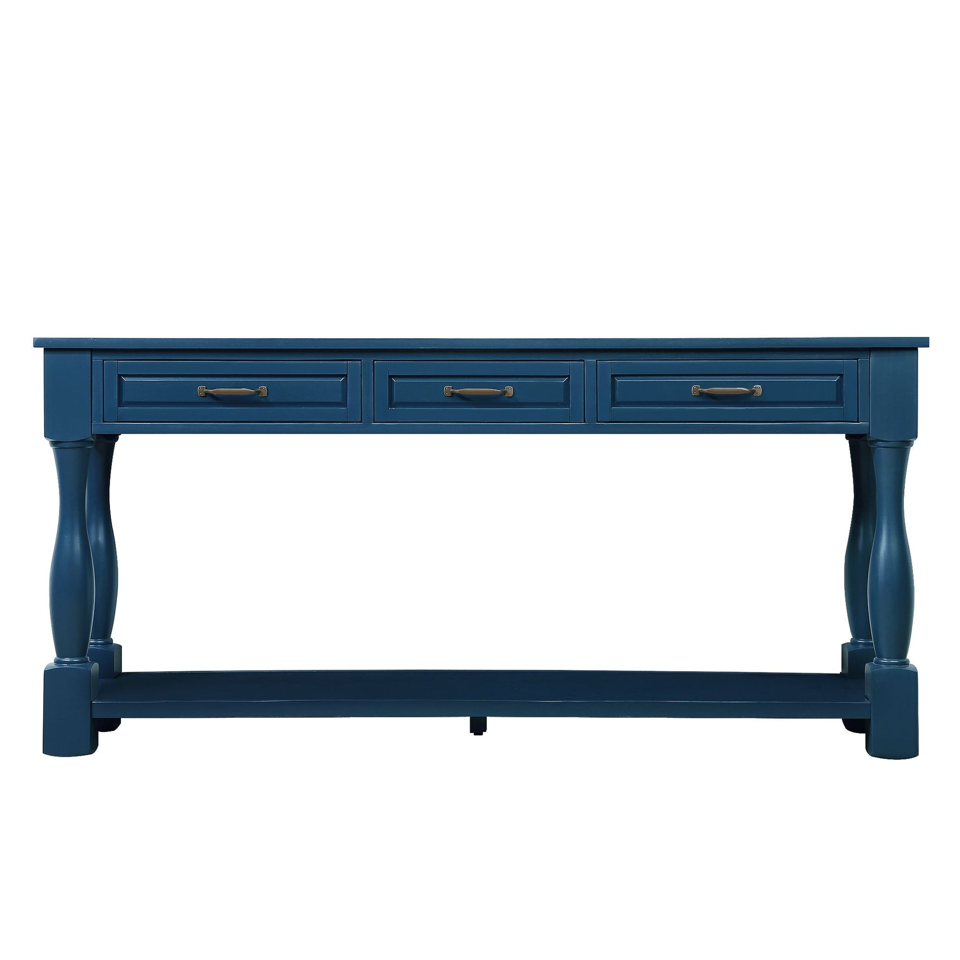 63inch Long Wood Console Table with 3 Drawers and 1 Bottom Shelf for Entryway Hallway Easy Assembly Extra-thick Sofa Tab image 14