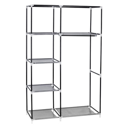 Portable closet with steel tube frame and fabric cover