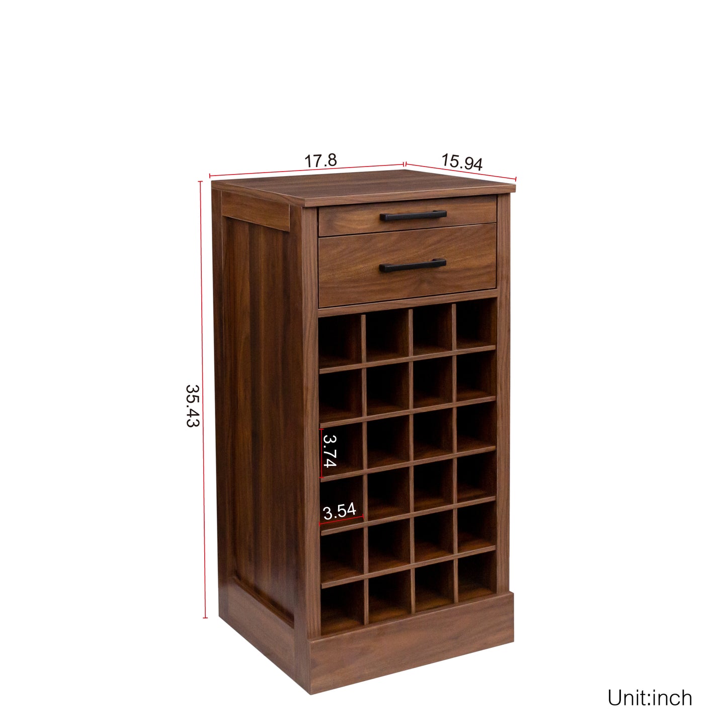 brown walnut color modular 24 wine bar cabinet Buffet Cabinet image 5