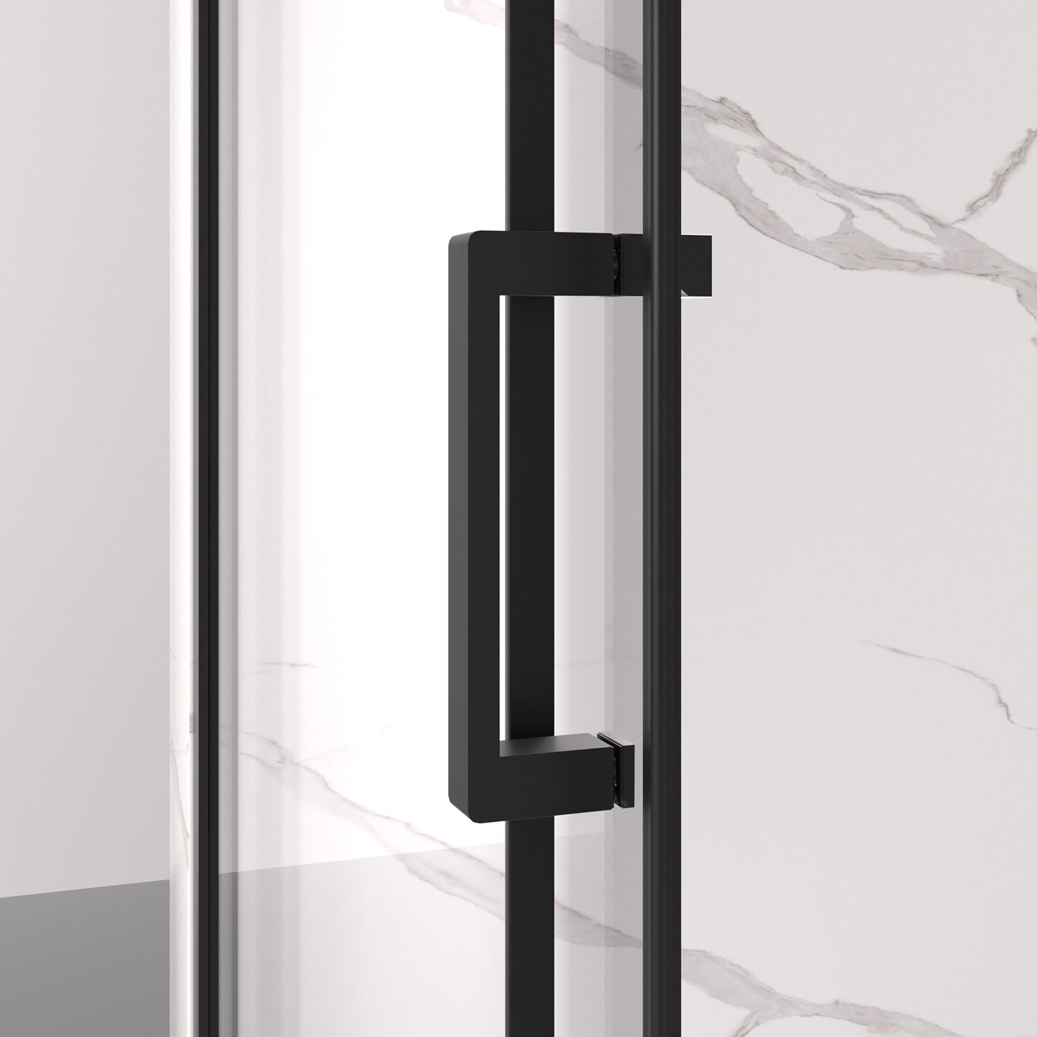 56-60" W x 74" H Semi-Frameless Sliding Shower Door, 1/4" (6mm) Clear SGCC Tempered Glass, Matte Black Finished, Adjustable Width – No Cutting Required image 11