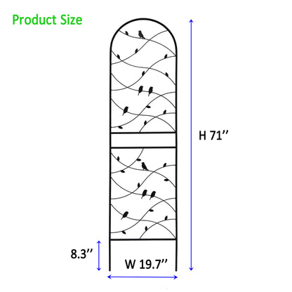 4 Pack Metal Garden Trellis 71" x 19.7" Rustproof Trellis for Climbing Plants Outdoor Flower Support Bird Deco Black image 2