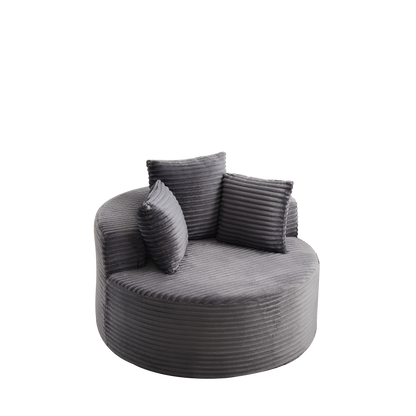 43-inch round corduroy single sofa, comfortable lounge chair, comes with three pillows, minimalist design, perfect for bedrooms, lounges, game rooms, and living rooms image 10
