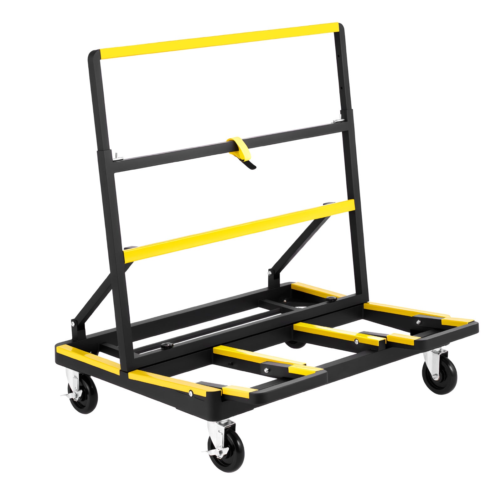 Drywall Cart Dolly, 1800 lbs Load Capacity, Steel Panel Dolly with 4 Swivel Casters & Expandable Deck, Foldable Panel Truck Cart with Tie-Down Strap for Handling Plywood, Plasterboard, Glass image 8