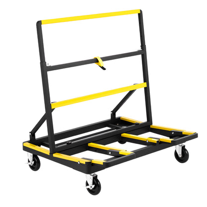 Drywall Cart Dolly, 1800 lbs Load Capacity, Steel Panel Dolly with 4 Swivel Casters & Expandable Deck, Foldable Panel Truck Cart with Tie-Down Strap for Handling Plywood, Plasterboard, Glass image 8