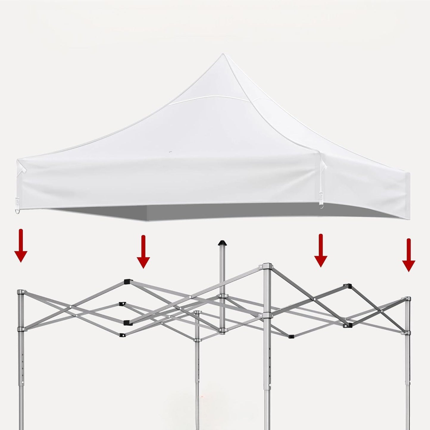 10x10 Canopy Replacement Top for Pop Up Canopy Tent and 4PC Pack Canopy Weight Bag(only cover and 4pcs sandbag not include frame) White image 2