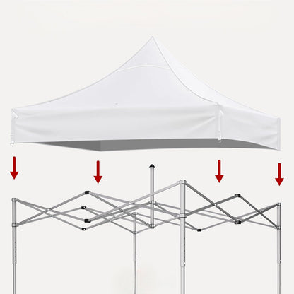 10x10 Canopy Replacement Top for Pop Up Canopy Tent and 4PC Pack Canopy Weight Bag(only cover and 4pcs sandbag not include frame) White image 2