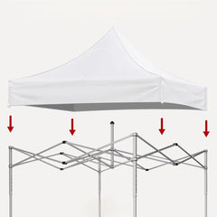 10x10 Canopy Replacement Top for Pop Up Canopy Tent and 4PC Pack Canopy Weight Bag(only cover and 4pcs sandbag not include frame) White