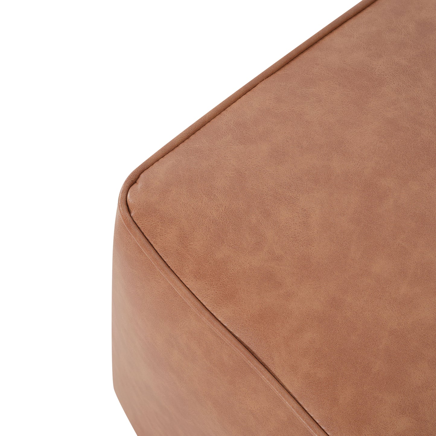 Upholstered Square PU Leather Ottoman,Tan Brown (old sku N757P180768T) image 6