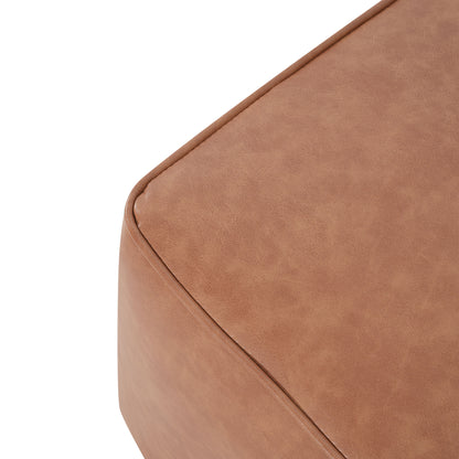 Upholstered Square PU Leather Ottoman,Tan Brown (old sku N757P180768T) image 6