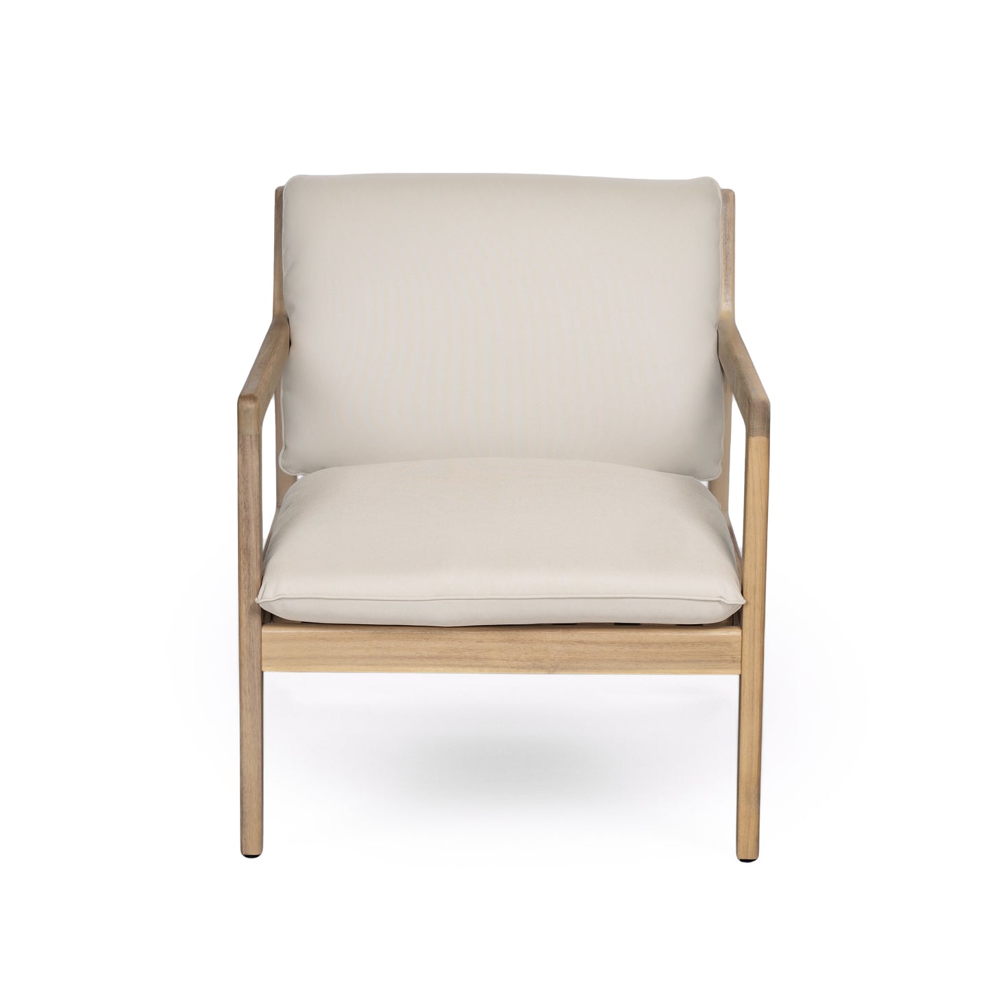 Outdoor Acacia Wood Armchair, Set of 2, Patio Club Chair with Cushions, Light Teak image 6