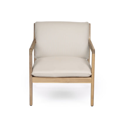Outdoor Acacia Wood Armchair, Set of 2, Patio Club Chair with Cushions, Light Teak image 6