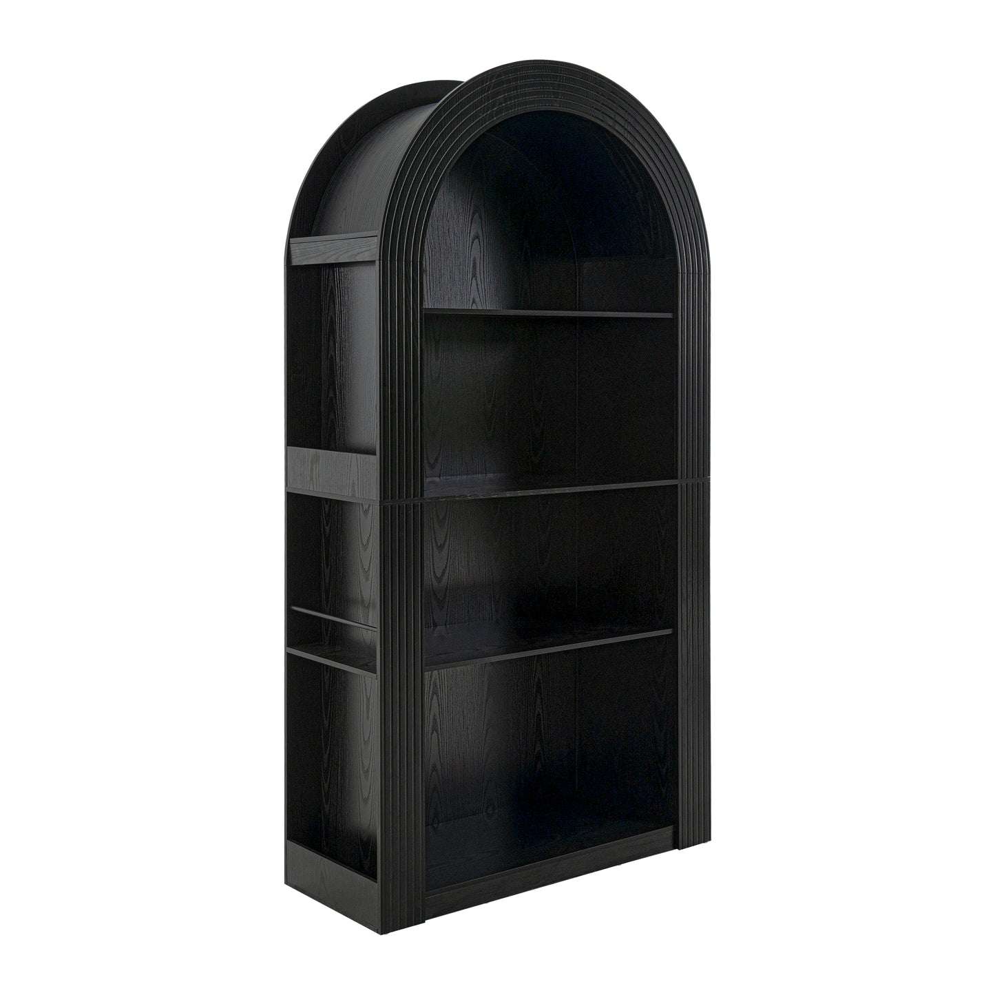 78.74" Tall Arched Bookcase, Mid Century Modern 4-Tier Arched Storage Bookcase with Open Display Storage Shelf for Dining Room, Living Room,Bedroom (Black) image 6