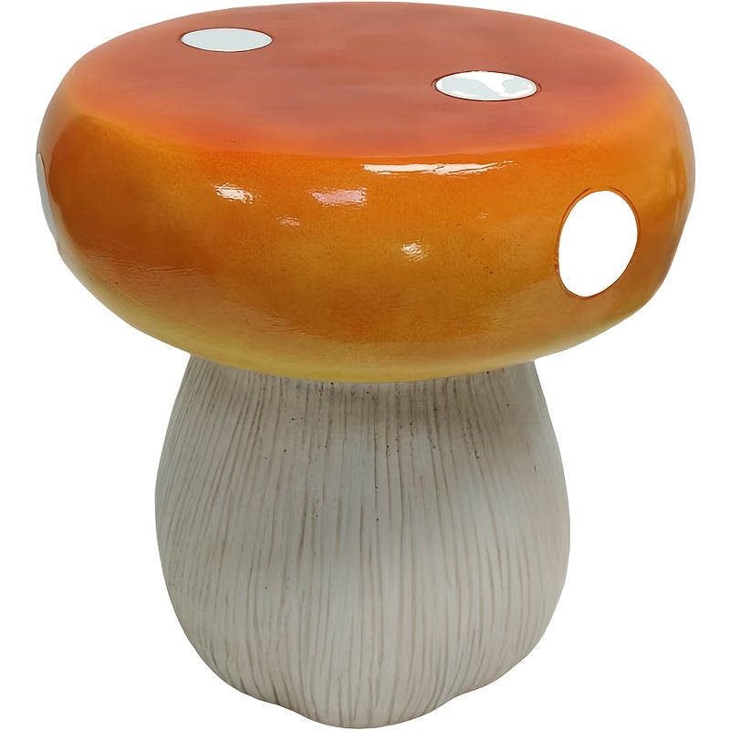Mushroom Model Statue Stool, Outdoor Garden Resin Stool, 13.8-inch Oversized Forest Base Mushroom Model Stool, Courtyard Lawn Courtyard Summer Decoration Indoor Stool, Multi-purpose And Innovative Gar image 1