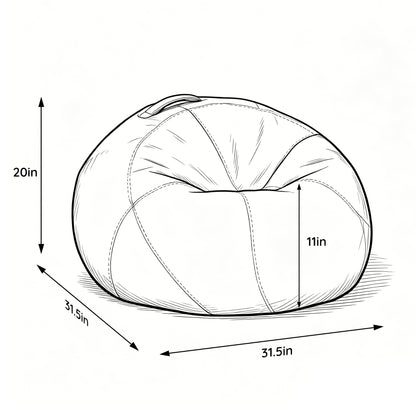 2.5FT Bean Bag Chair for Teens & Youth, Velvet Cartoon & Chenille Fabric Beanbag Chair with High-Density Foam Filled, Soft Comfy Bean Bag Sofa for Playroom, Bedroom, Living Room image 4